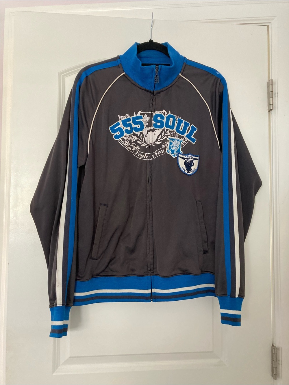 Triple Five Soul Navy & Teal Fleece-Lined Jacket